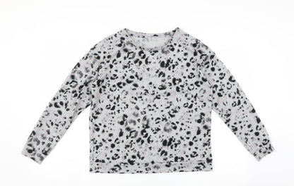 George Womens Grey Animal Print  Top Pyjama Top Size 8