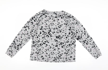 George Womens Grey Animal Print  Top Pyjama Top Size 8