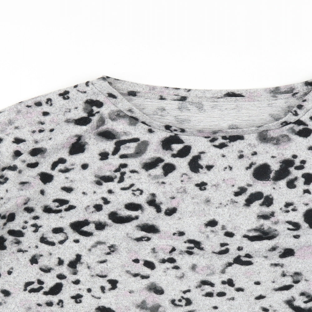 George Womens Grey Animal Print  Top Pyjama Top Size 8