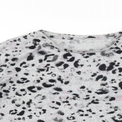 George Womens Grey Animal Print  Top Pyjama Top Size 8