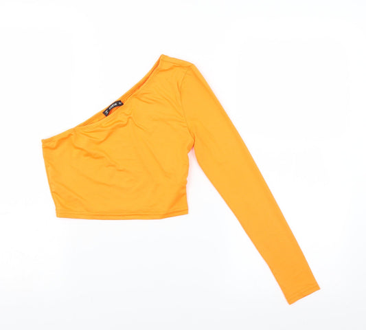 SheIn Womens Orange   Basic Blouse Size S  - cropped