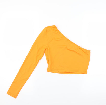 SheIn Womens Orange   Basic Blouse Size S  - cropped