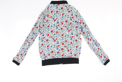Papaya Womens Grey Floral  Full Zip Jumper Size 12