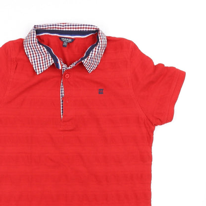 Maine New England Girls Red Basic Polo Size 13-14 Years