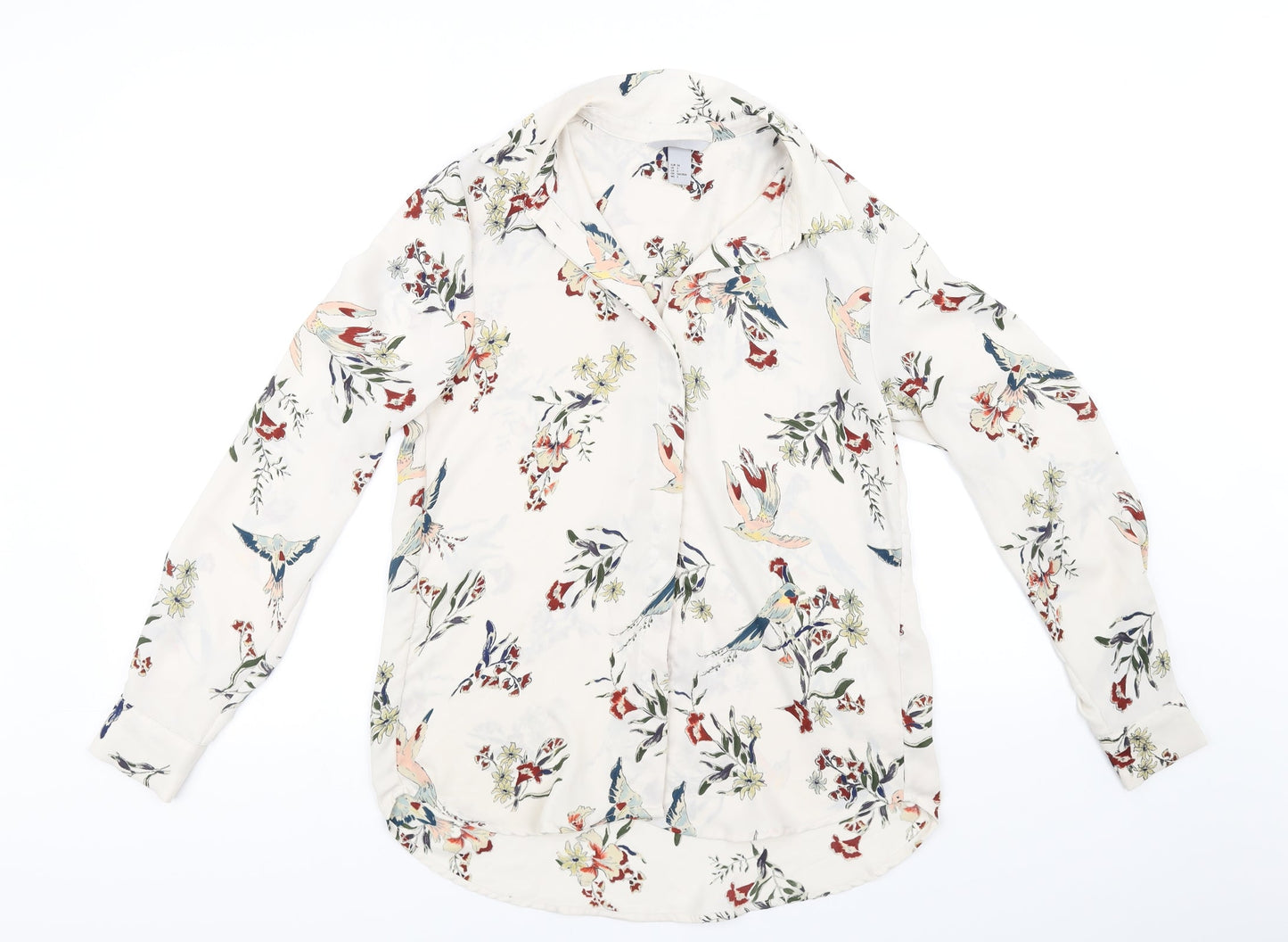 Womens UK Size 6 H&M Beige Basic Button-Up