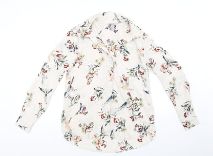 Womens UK Size 6 H&M Beige Basic Button-Up