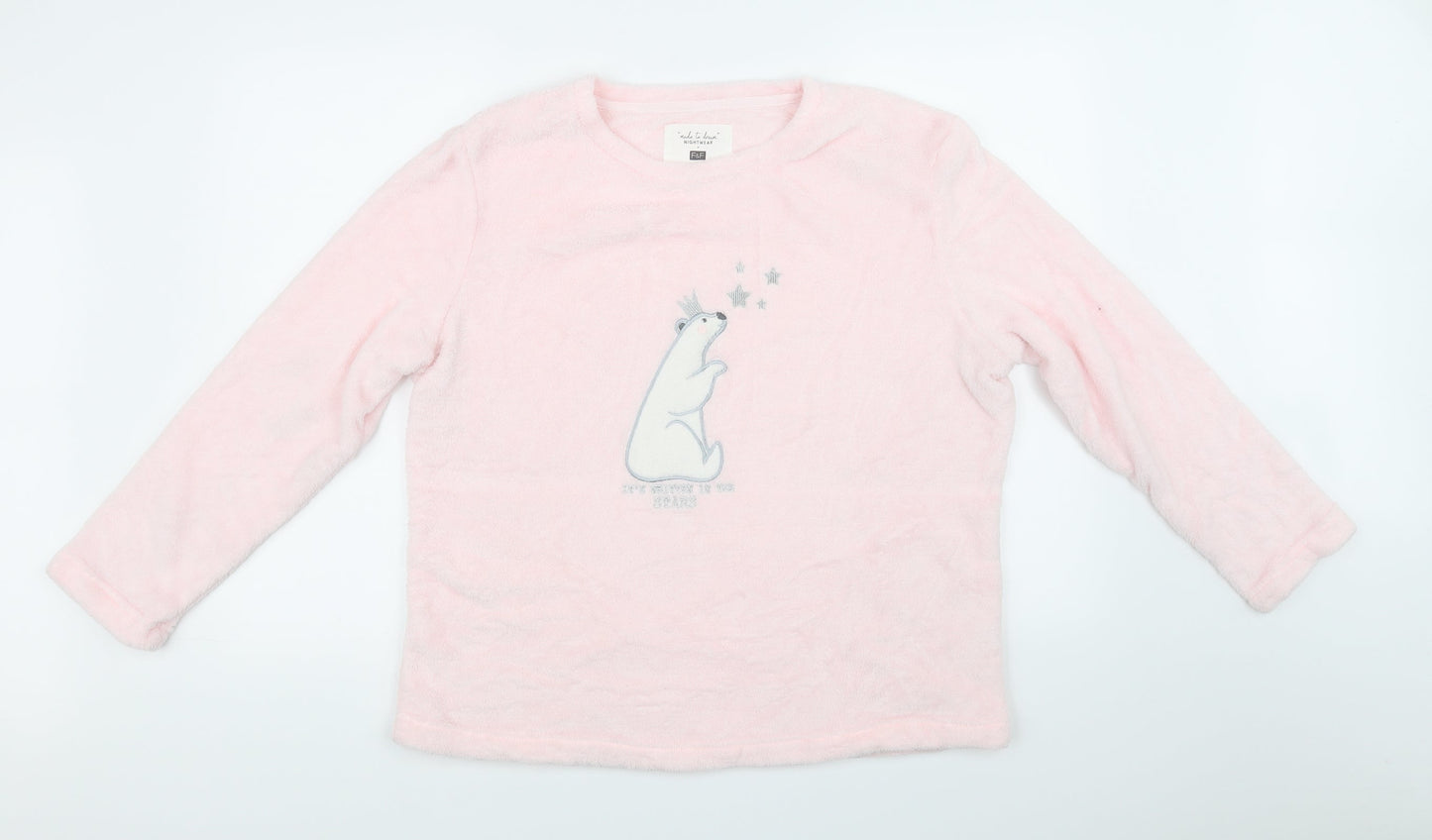 F&F Womens Pink Solid  Top Pyjama Top Size L
