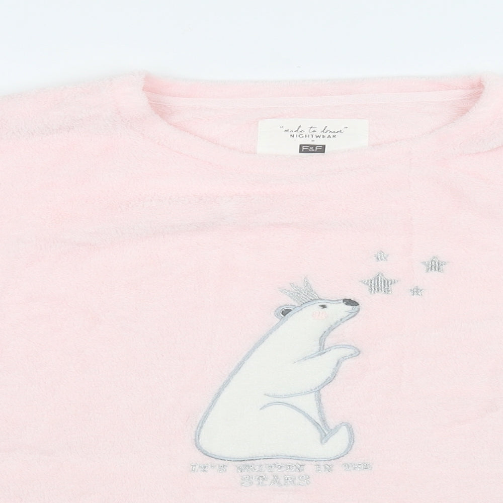 F&F Womens Pink Solid  Top Pyjama Top Size L