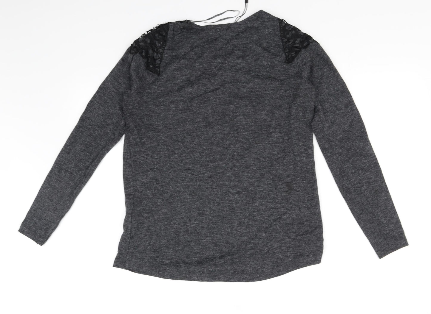 Womens UK Size 8 Zara Grey Basic T-Shirt