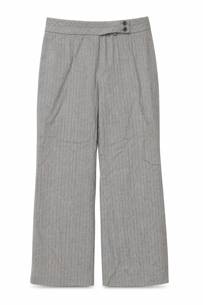 Marks & Spencer Womens Grey Striped  Trousers  Size 14 L32 in