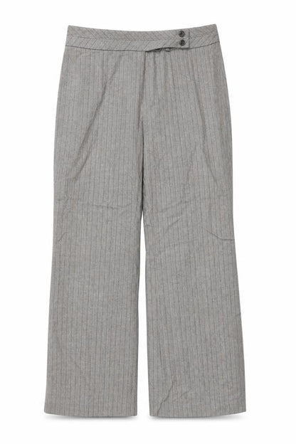 Marks & Spencer Womens Grey Striped  Trousers  Size 14 L32 in