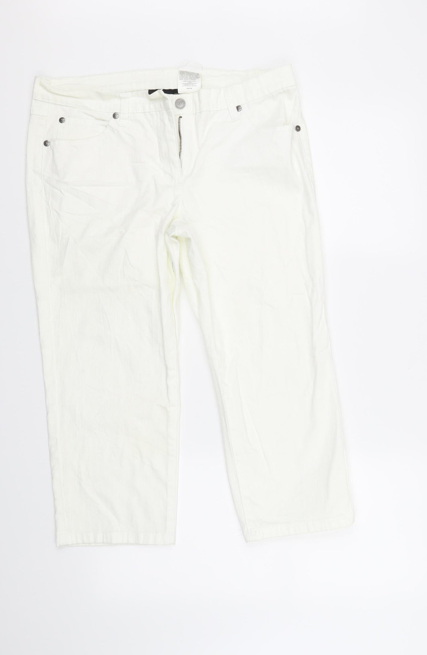 Womens UK Size 12 Bpc Regular Fit  White Trousers