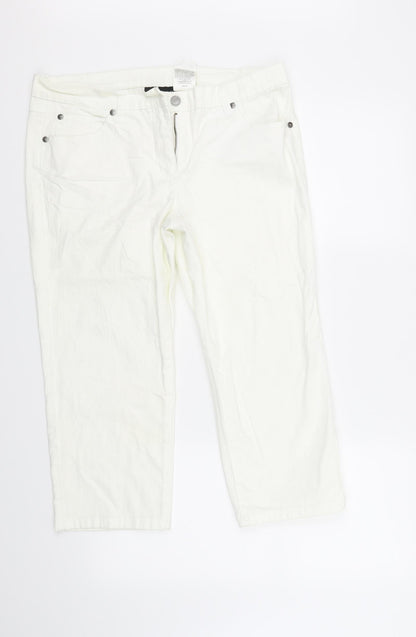 Womens UK Size 12 Bpc Regular Fit  White Trousers