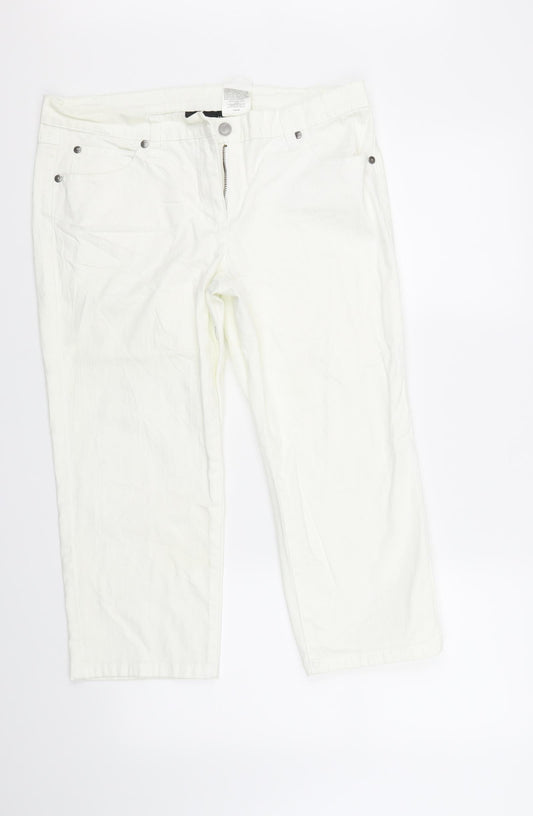 Womens UK Size 12 Bpc Regular Fit  White Trousers