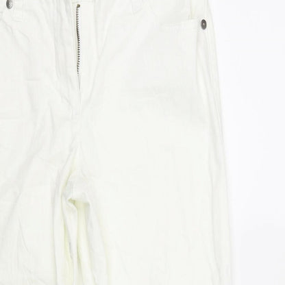 Womens UK Size 12 Bpc Regular Fit  White Trousers