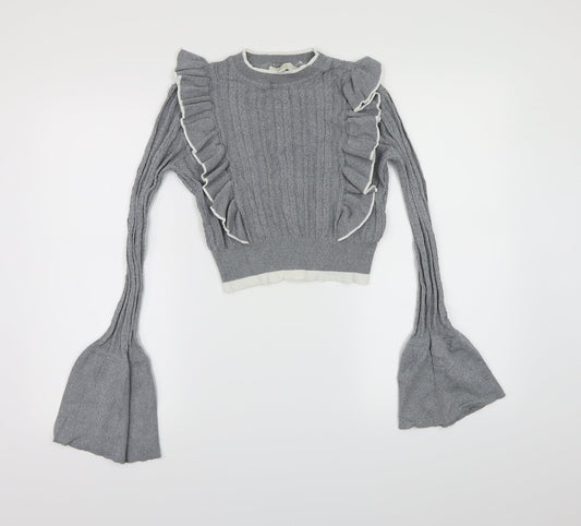 JCL Womens Grey  Knit Pullover Jumper Size S