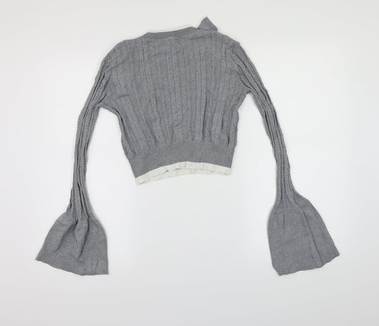 JCL Womens Grey  Knit Pullover Jumper Size S