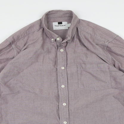 Mens UK Size M Topman Purple  Button-Up Long Sleeve Casual Shirt