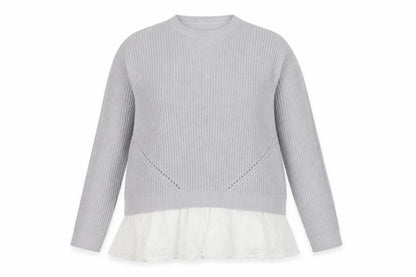 Just Me Womens Grey  Knit Pullover Jumper Size 16