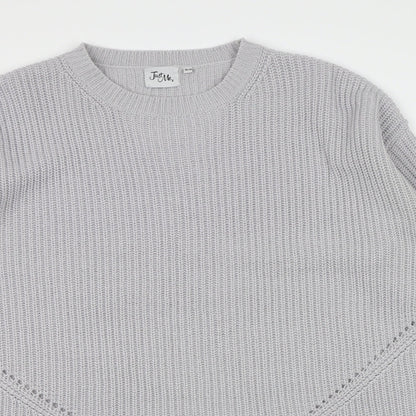 Just Me Womens Grey  Knit Pullover Jumper Size 16