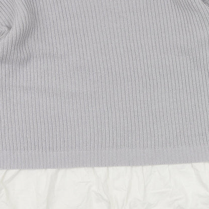 Just Me Womens Grey  Knit Pullover Jumper Size 16
