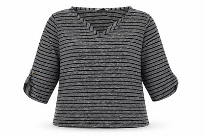 George Womens Grey Striped Knit Pullover Jumper Size 14