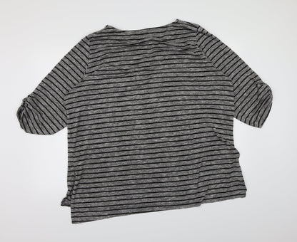 George Womens Grey Striped Knit Pullover Jumper Size 14