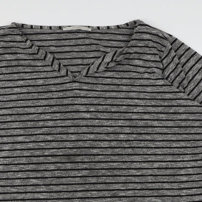 George Womens Grey Striped Knit Pullover Jumper Size 14