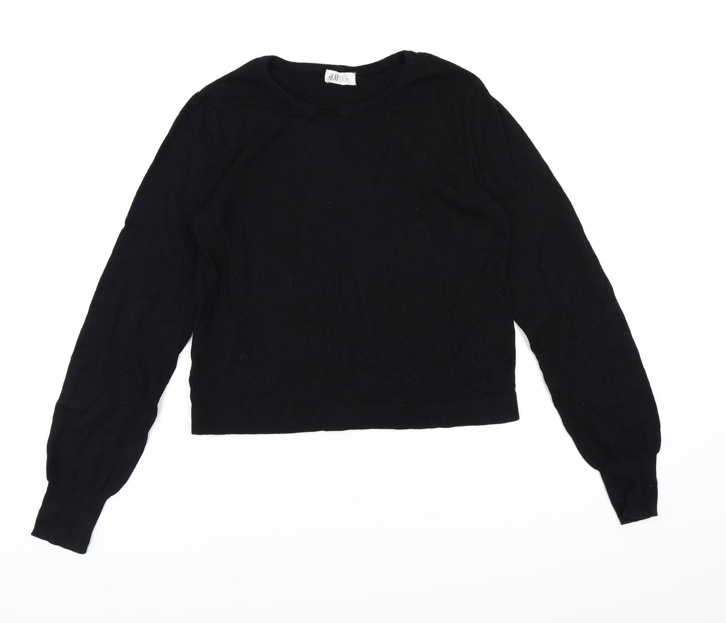 H&M Girls Black  Knit Pullover Jumper Size 14-15 Years