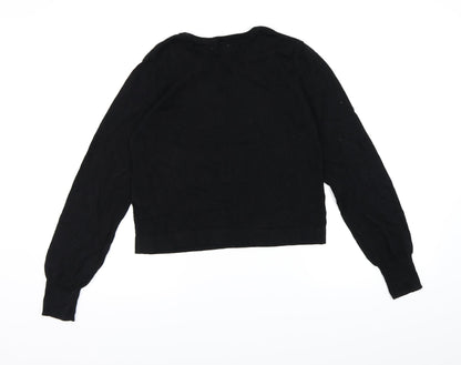 H&M Girls Black  Knit Pullover Jumper Size 14-15 Years