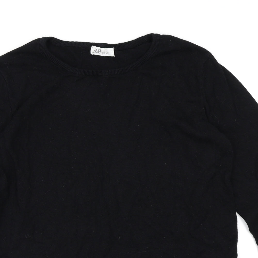 H&M Girls Black  Knit Pullover Jumper Size 14-15 Years