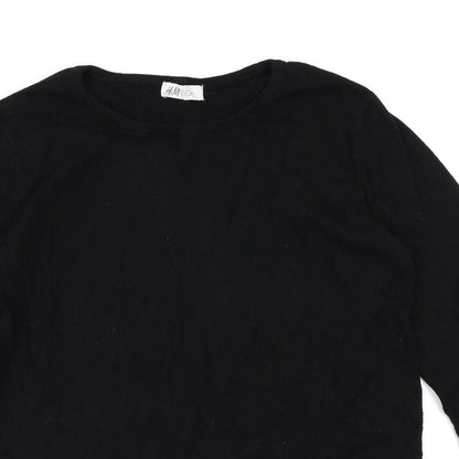 H&M Girls Black  Knit Pullover Jumper Size 14-15 Years