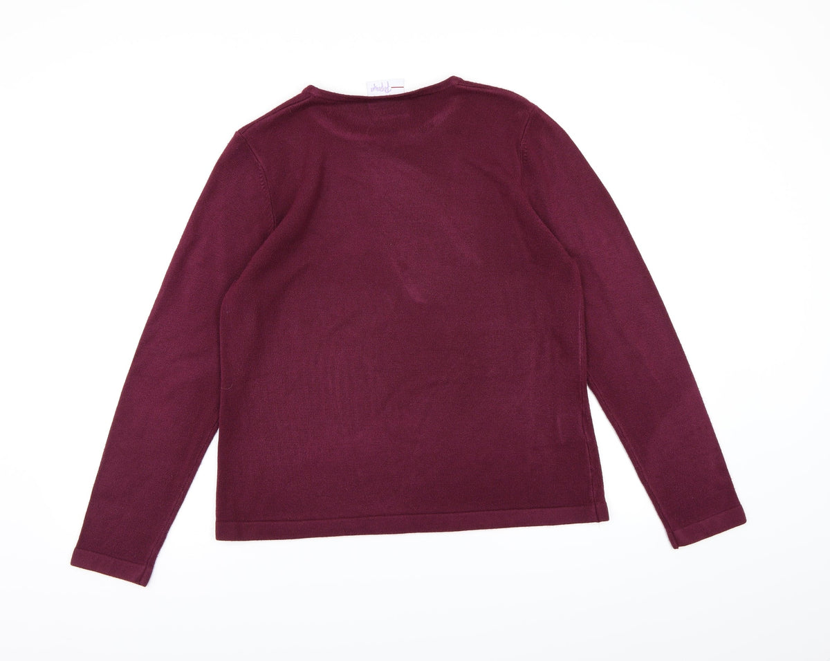 Papaya Womens Purple  Knit Pullover Jumper Size 14