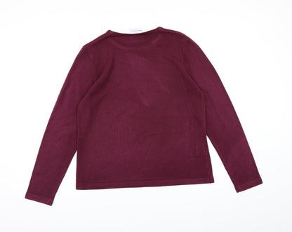 Papaya Womens Purple  Knit Pullover Jumper Size 14