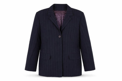 Coast Womens Blue Striped Rayon Jacket Blazer Size 14