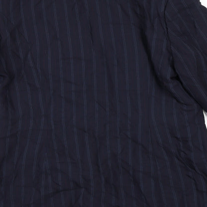 Coast Womens Blue Striped Rayon Jacket Blazer Size 14