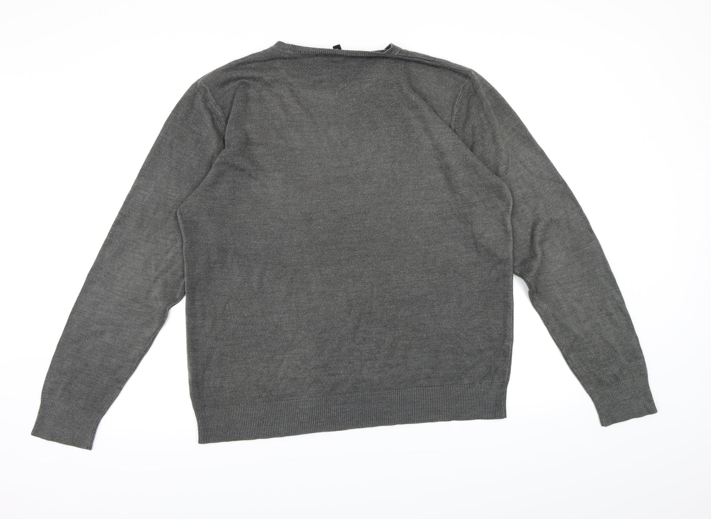 George Mens Grey  Knit Pullover Jumper Size L