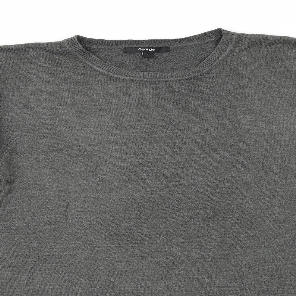 George Mens Grey  Knit Pullover Jumper Size L