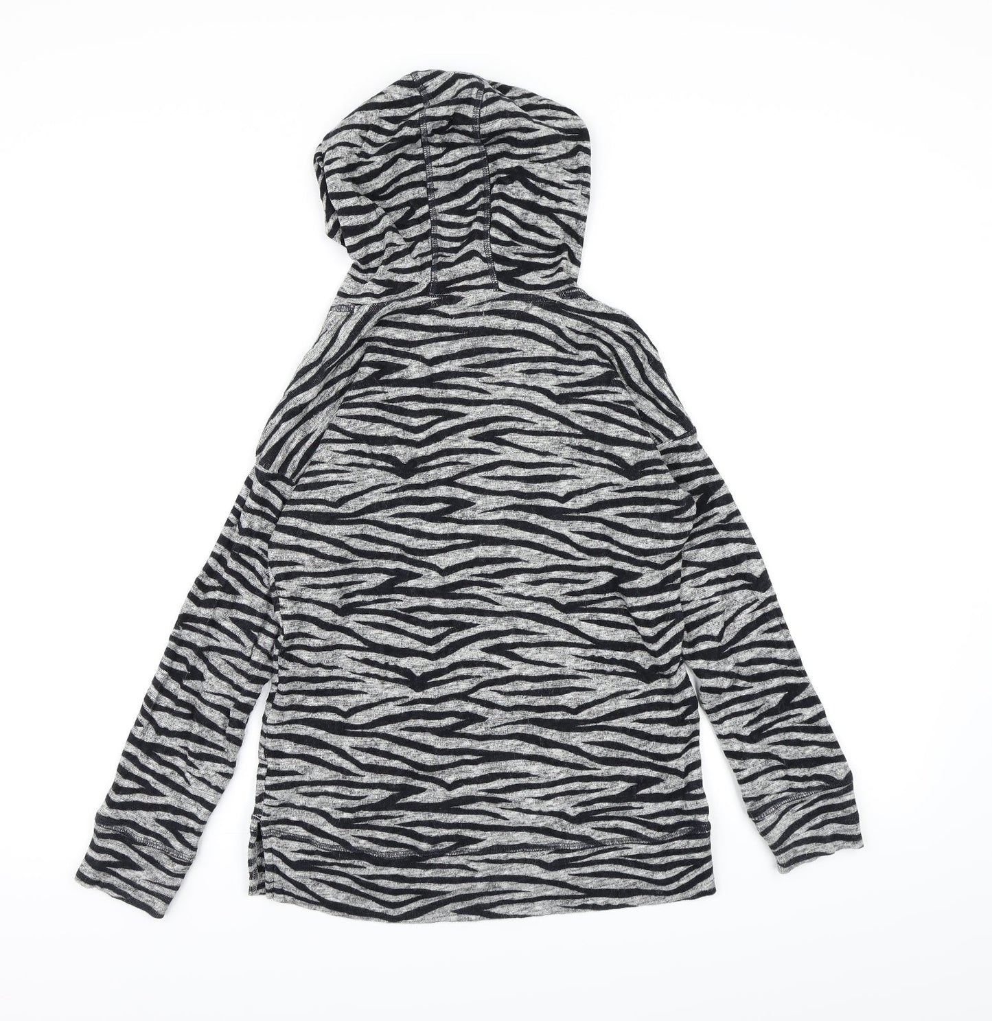 NEXT Girls Grey Animal Print  Pullover Hoodie Size 10 Years