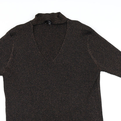 New Look Womens Brown  Knit Pullover Jumper Size 18