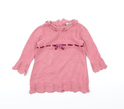 Lily Wicket Girls Pink  Knit Jumper Dress  Size 12 Months