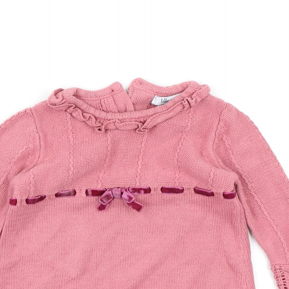 Lily Wicket Girls Pink  Knit Jumper Dress  Size 12 Months