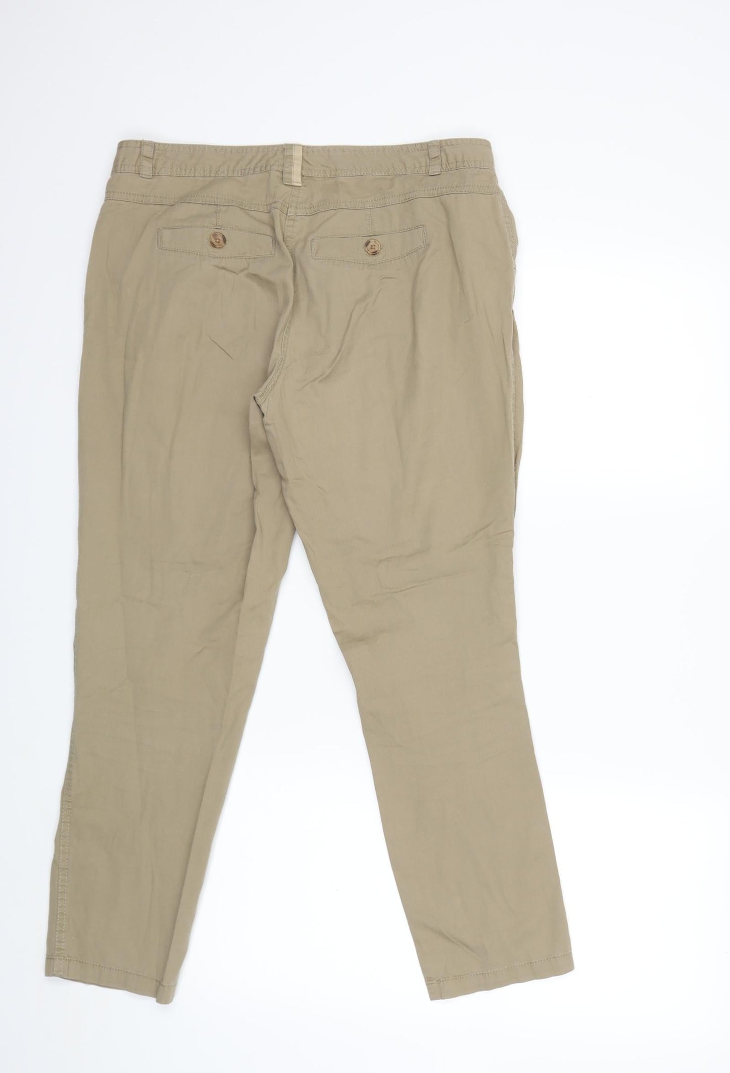Womens UK Size 12 BHS Regular Fit Cargo Beige Trousers