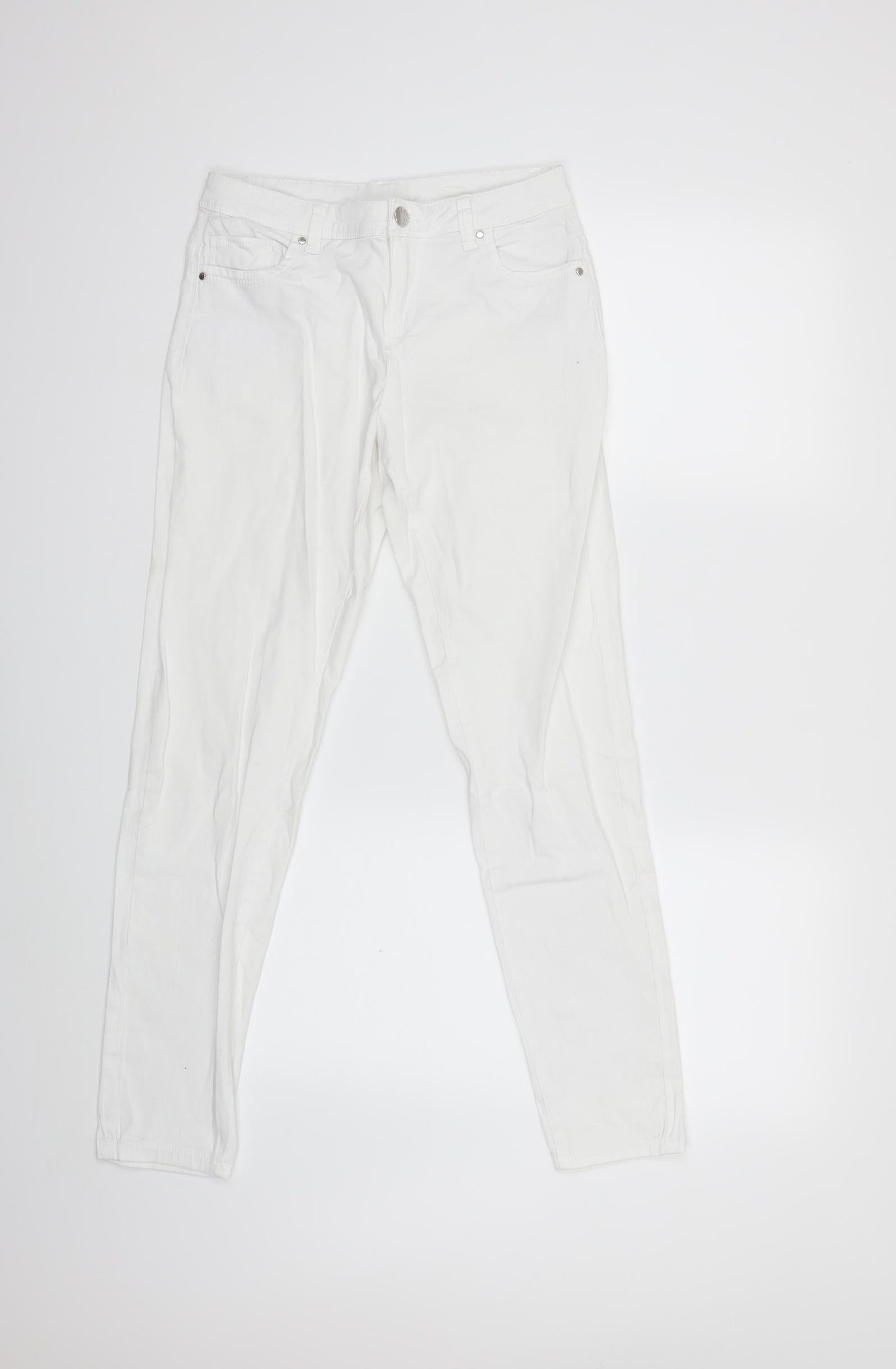 Womens UK Size 26 in Preworn Regular Fit Skinny White Jeans