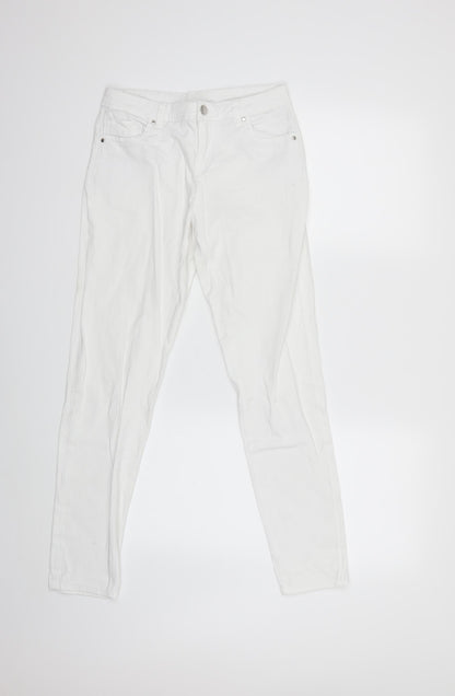 Womens UK Size 26 in Preworn Regular Fit Skinny White Jeans