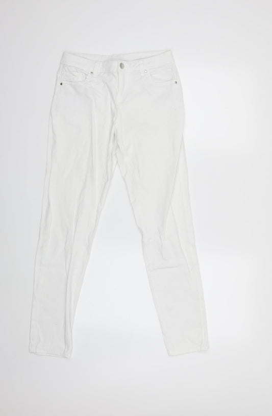 Womens UK Size 26 in Preworn Regular Fit Skinny White Jeans