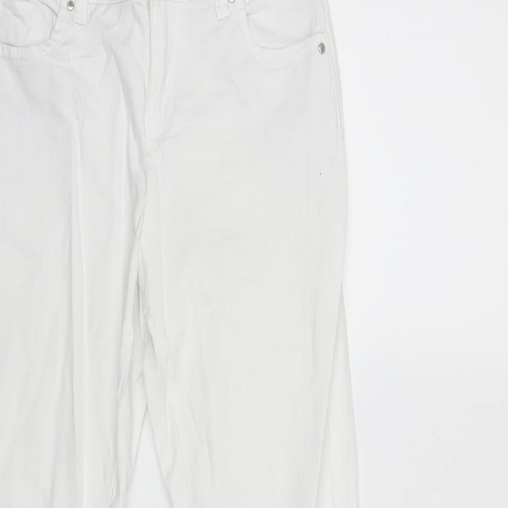 Womens UK Size 26 in Preworn Regular Fit Skinny White Jeans