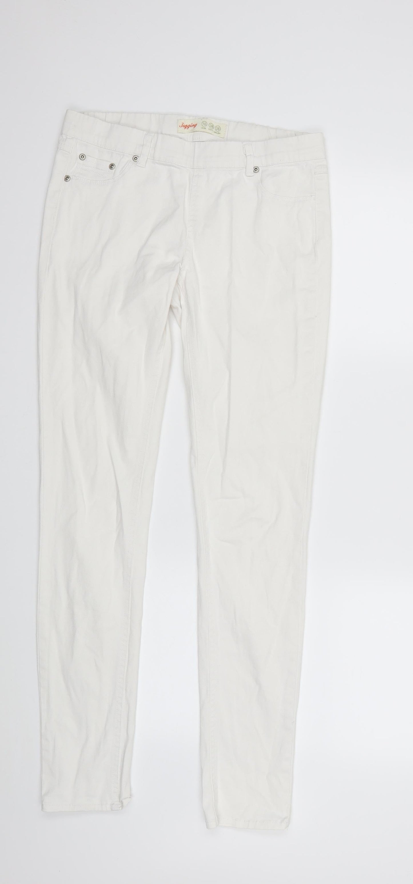 Preworn Womens White  Denim Skinny Jeans Size 10 L30 in