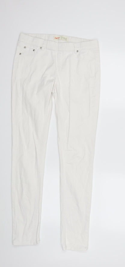 Preworn Womens White  Denim Skinny Jeans Size 10 L30 in