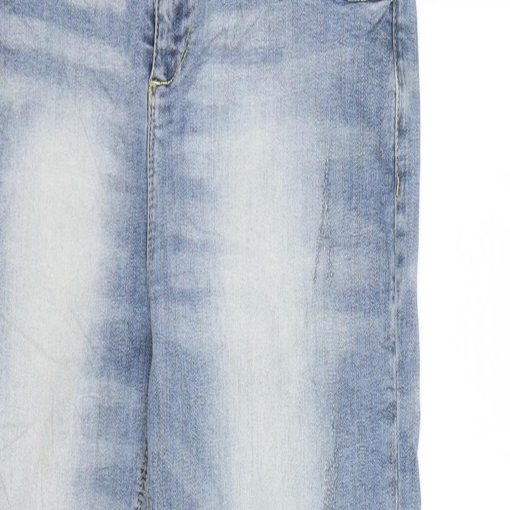 Womens UK Size 40 in Multiblu Regular Fit Straight Blue Jeans